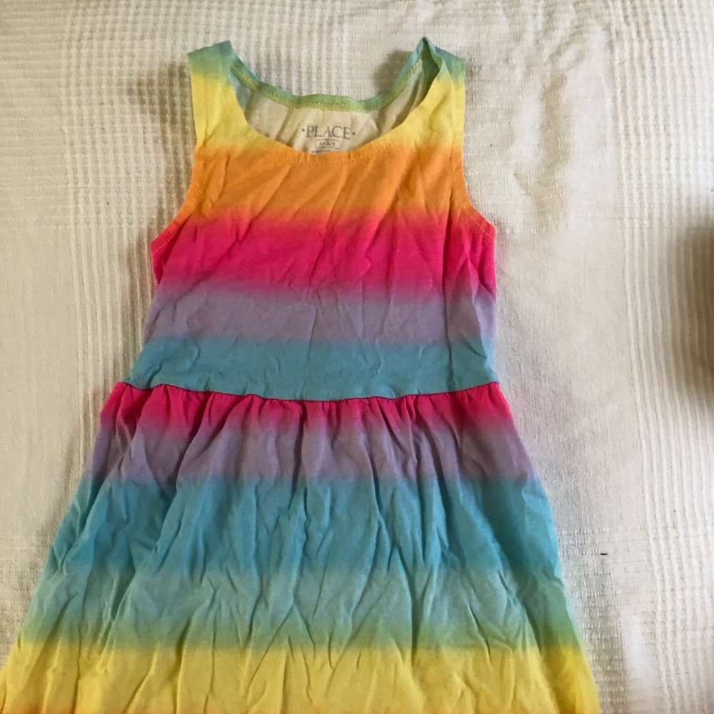 Rainbow hi-lo dress